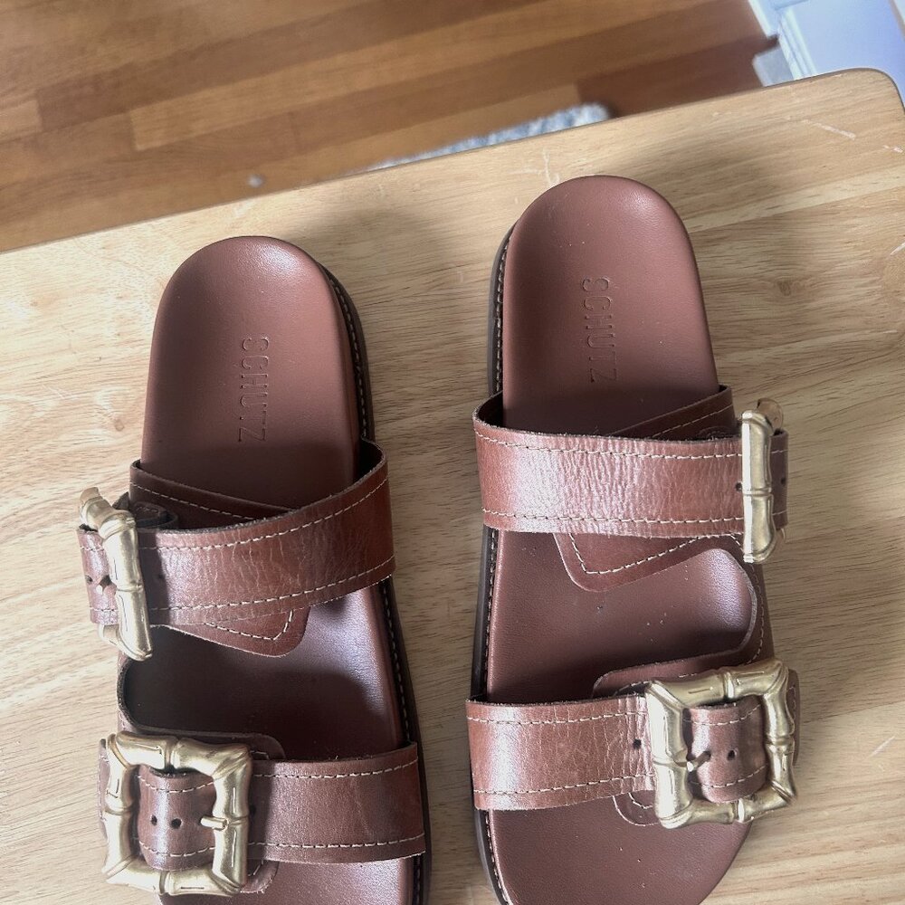 Schutz Enola Slide Sandals, Size 8.5